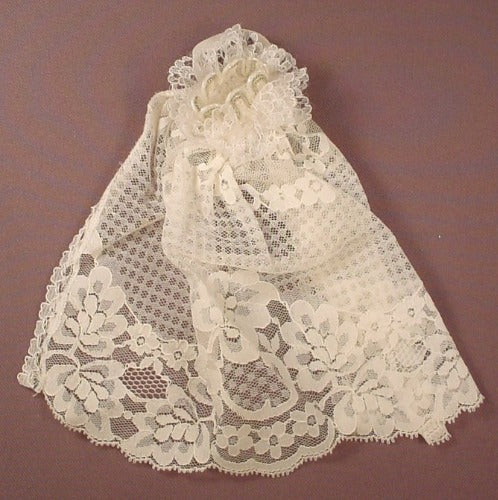 Barbie Doll Size White Lace Negligee Wrap Or Cape