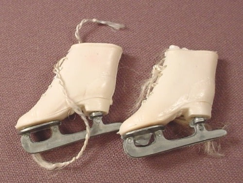 Barbie Doll Size Vintage Pair Of Soft Vinyl Ice Skates