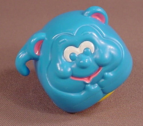 Fisher Price Blue Monkey With A Green & Yellow Rolling Base