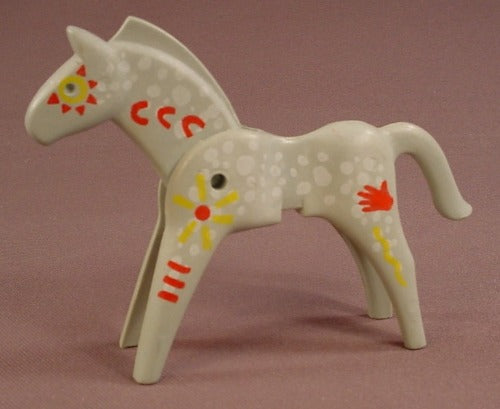 Playmobil Gray & White Painted Native American Indian Pony