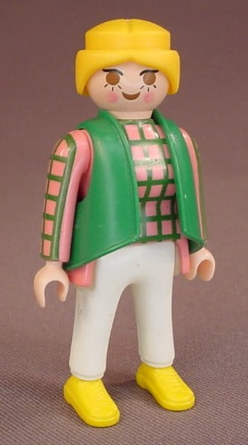 Playmobil Adult Female Woman Figure In A Green Vest