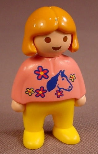Playmobil 123 Female Girl Child Figure In A Pink Shirt With A Kite &  Flowers Design, 6742 6754