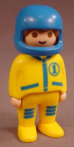 Playmobil 123 Adult Male Figure In A Blue Helmet