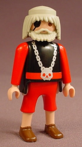 Playmobil Adult Male Pirate Figure In A Black Shirt