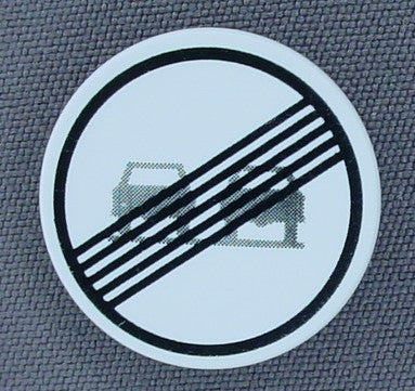 Playmobil White Round Sign With A No Passing Symbol