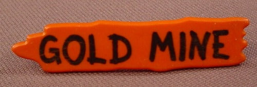 Playmobil Dark Orange Brown Wood Gold Mine Sign