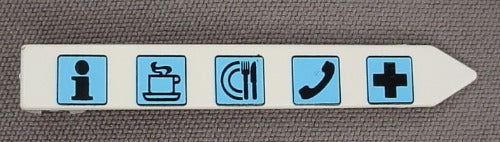 Playmobil White Arrow Shaped Sign With Blue Services Symbols