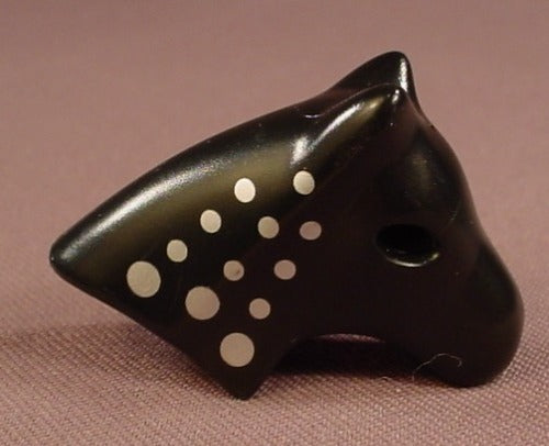 Playmobil Black Horse Head Cover Armor With A Silver Dots