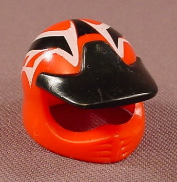 Playmobil Red Motorcycle Helmet With A Black Fixed Visor
