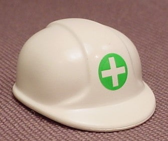 Playmobil White Modern Construction Helmet With A Green Cross Logo, 9987,  30 64 7890