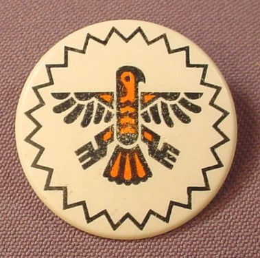 Playmobil White Round Shield With An Eagle Or Thunderbird