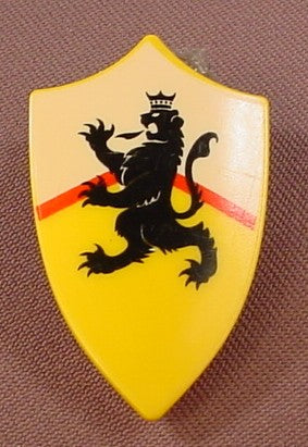 Playmobil Yellow Shield With A Peaked Top & A Black Lion