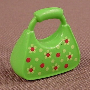 Playmobil Light Or Linden Green Purse Or Handbag With A Flower Design