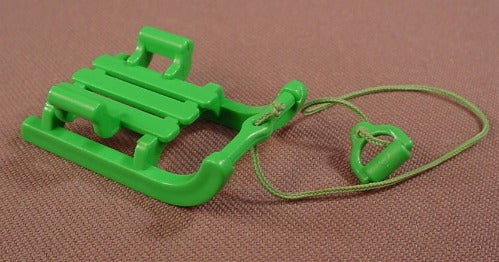 Playmobil Green Wooden Sled Or Sleigh With The String Handle