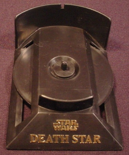 Star Wars Black Death Star Display Stand With Rotating Wheel 4 1/4"