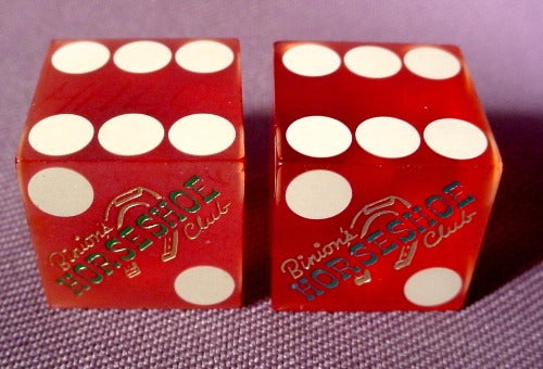 Pair Of Binion's Horseshoe Club Casino Dice Die, Downtown Las Vegas