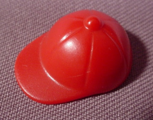 Playmobil Red Baseball Style Cap Or Hat With A Bill And Button