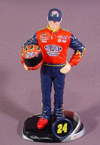 2005 Jeff Gordon Nascar PVC Figure On Base, 4 1/4" Tall, Dupont Uni