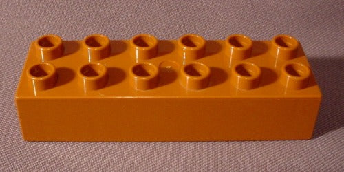 Lego Duplo 2300 Light Brown 2X6 Brick, Bob The Builder