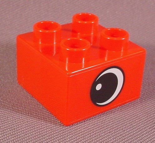 Lego Duplo 3437 Red 2X2 Brick Printed With Eye With White Pupil Pat