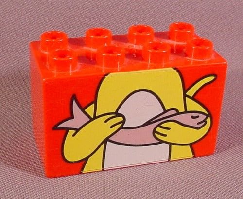 Lego Duplo 31111 Red 2X4X2 Brick Printed With Cat Body With Arms
