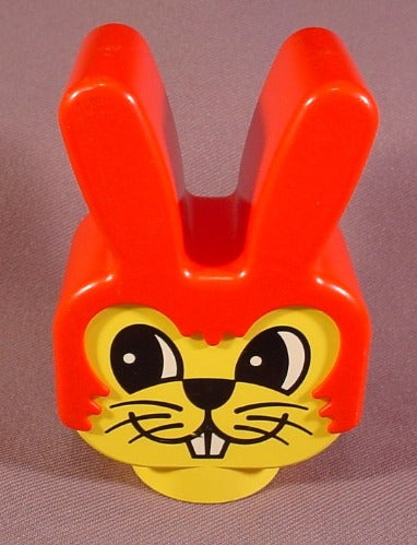 Lego Duplo 2303 Yellow 2X4X3 Rabbit Figure Head With Red Ears