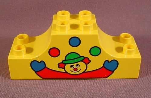 Lego Duplo 4197 Yellow 2X6X2 Brick With Curved Ends Juggling Clown
