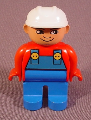 Lego Duplo 4555 Male Articulated Figure, Blue Legs, Blue Coveralls