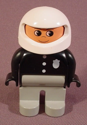 Lego Duplo 4555 Male Articulated Figure, Gray Legs, Black Shirt