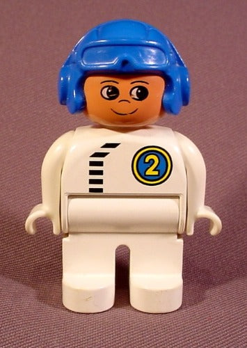Lego Duplo 4555 Male Articulated Figure, Blue "2" In Circle, White