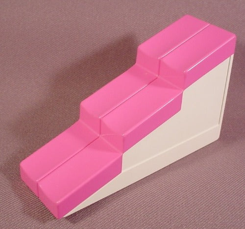 Lego Duplo 6465 White Building Wall Slope With Stepped Pink Roof