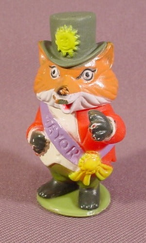 Richard Scarry Mayor Fox Figure On Base, 2 1/2" Tall, 1976 Playskoo