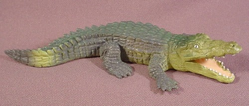 Solid PVC Crocodile Animal Figure, 6 1/4" Long, Schleich, Detailed