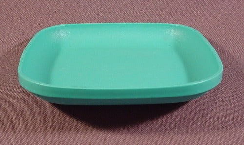 Tupperware Tuppertoys Mini Teal Square Plate Dish, 4" Across