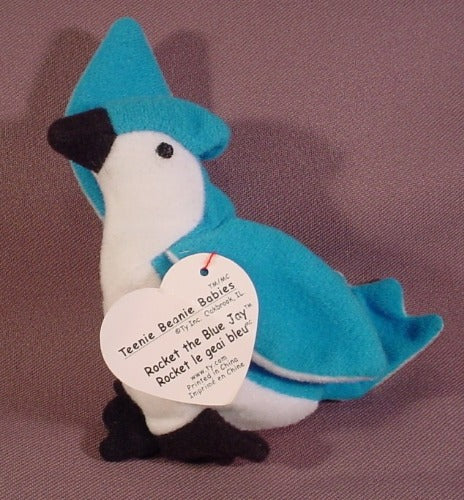 Mcdonalds TY Teenie Beanie Babies Rocket The Blue Jay, 1993, Cloth