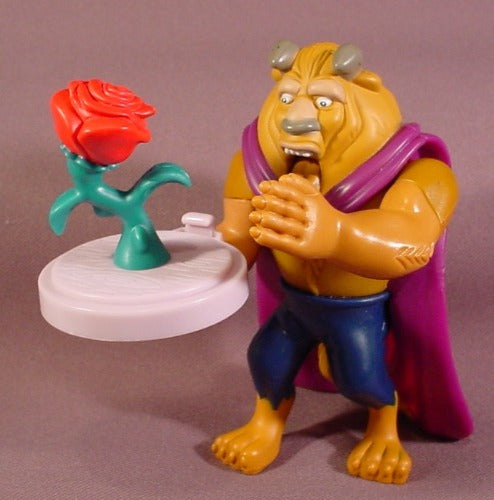 Disney Beauty & The Beast Figure With Rose, 4 1/2 Inches Tall, Jaw Drops, 2002 McDonalds Disney Beauty & The Beast Figure With Rose, 4 1/2 Inches Tall, Jaw Drops, 2002 McDonalds
