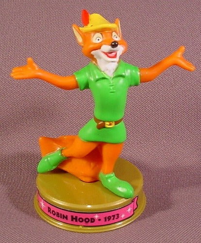 Mcdonalds 100 Years Of Magic Robin Hood PVC Figure On Base, Walt Di