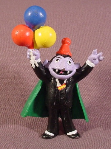 Sesame Street The Count With Party Hat & Balloons PVC Figure, 3 3/4