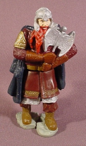 Burger King 2001 Lord Of The Rings Gimli Figure, 3 1/2" Tall, Swive