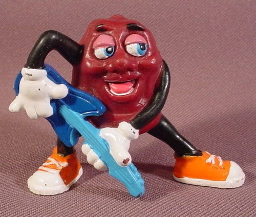 California Raisins PVC Figure With Blue Guitar, 2" Tall, 1988