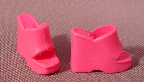 Barbie Doll Pair Of Dark Pink Platform Shoes