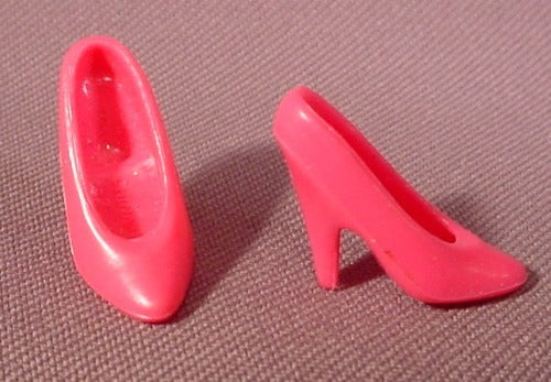 Barbie Pair Of Dark Pink Pointy Toe High Heel Dress Shoes