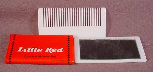 Little Red Advertising Promotional Comb & Mirror Set, 4 1/4" Long