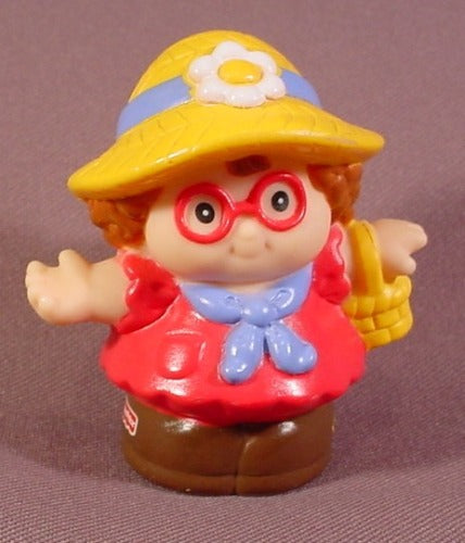 Fisher Price Little People 2001 Maggie With Straw Hat Picnic Basket