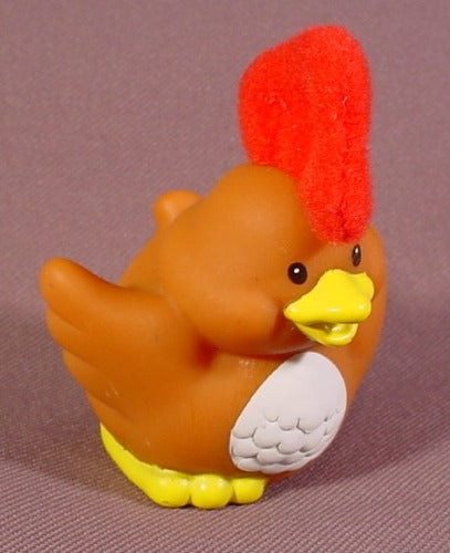 Fisher Price Little People 2005 Brown Rooster With Soft Cloth Red C