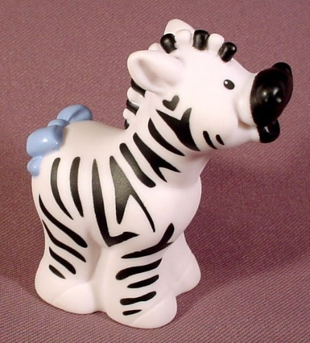 Fisher Price Little People 2001 Zebra With Blue Ribbon On Tail Zoo