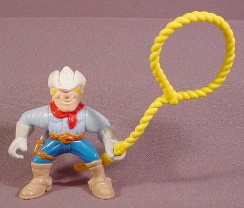 Fisher Price 1996 Cowboy Figure, Yellow Lasso, White Hat, 77052