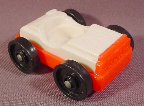 Fisher Price Vintage Single Seat Car, White Top Red Base, 930