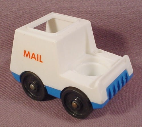 Fisher Price Vintage Mail Truck, Red "Mail" On The Side, Open Roof