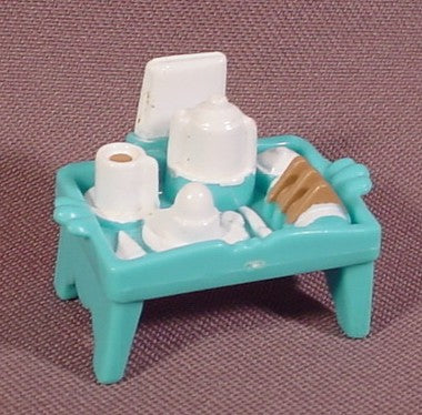 Fisher Price Sweet Streets 2001 Turquoise Serving Tray, 1 1/2" Wide